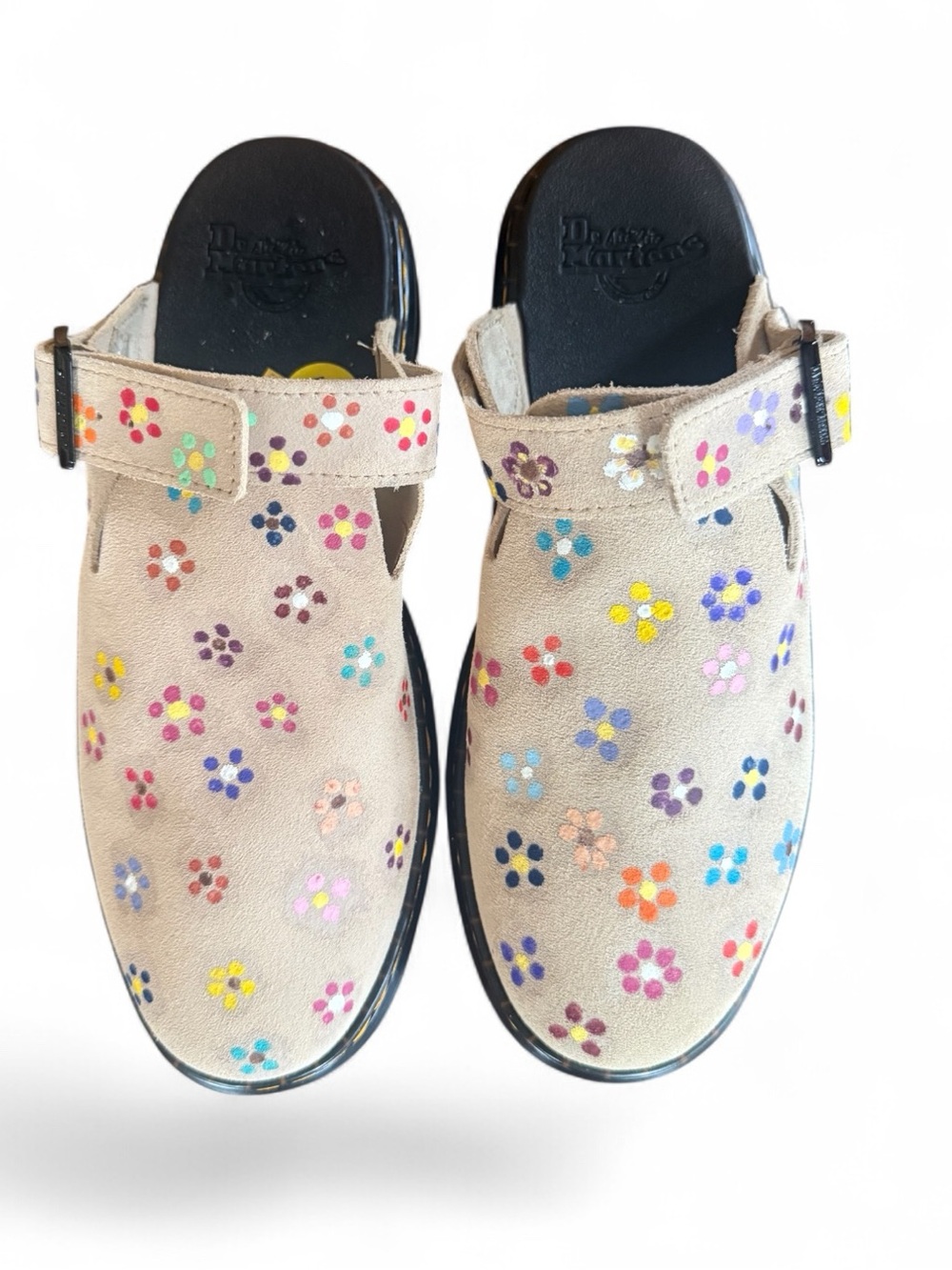 Custom Hand-Painted Dr. Martens Carlson Clogs Floral Sz 9 - Picture 10 of 17